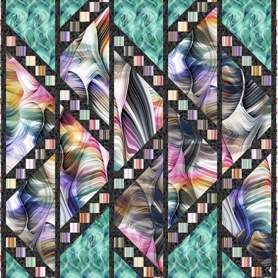 Image of the Twisted Motion quilt pattern by Pine Tree Country Quilts for QT Fabrics. Features a swirled quilt pattern. 
Cute Little Fabric Shop