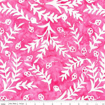 Image of the Expressions Batiks Sassy and Tweet Flamingo quilting cotton fabric. Features an abstract design on a pink background. Cute Little Fabric Shop