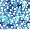 Image of the Expressions Batiks Sassy and Tweet Aegean  quilting cotton fabric. Features an abstract design on a blue background. Cute Little Fabric Shop