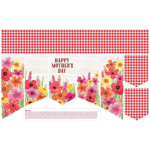 Image of the Mantel Runner of the Month & More Home Decor Panel May by Tara Reed for Riley Blake Designs. Features flowers on a runner. 
Cute Little Fabric Shop