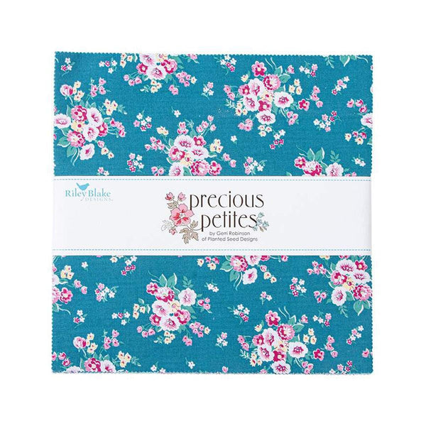 Image of the Precious Petites 10 inch stacker by Gerri Robinson for Riley Blake Designs. Features a floral collection. 
Cute Little Fabric Shop