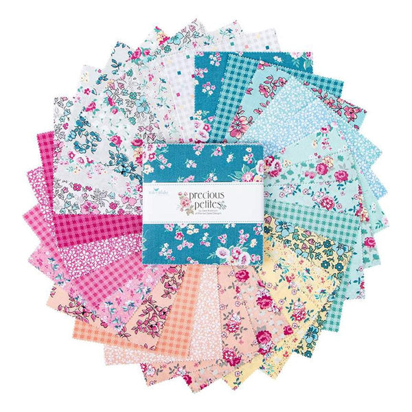 Image of the Precious Petites 5 inch stacker by Gerri Robinson for Riley Blake Designs. Features a floral collection. 
Cute Little Fabric Shop