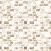 Image of the Dragon Dreams Castle Wall Taupe quilting cotton fabric by QT Fabrics. Features a tan brick wall. 
Cute Little Fabric Shop