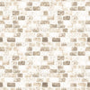 Image of the Dragon Dreams Castle Wall Taupe quilting cotton fabric by QT Fabrics. Features a tan brick wall. 
Cute Little Fabric Shop