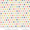 Image of the Raspberry Summer Dots Cloud quilting cotton fabric by Sherri & Chelsi for Moda Fabrics. Features dots on a cream background. Cute Little Fabric Shop