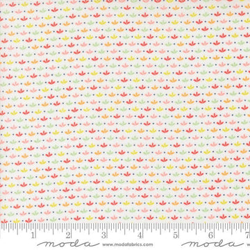 Image of the Raspberry Summer Sprout Cloud quilting cotton fabric by Sherri & Chelsi for Moda Fabrics. Features leaves on a cream background. Cute Little Fabric Shop