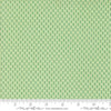 Image of the Raspberry Summer Beaded Mint quilting cotton fabric by Sherri & Chelsi for Moda Fabrics. Features lines on a green background. Cute Little Fabric Shop