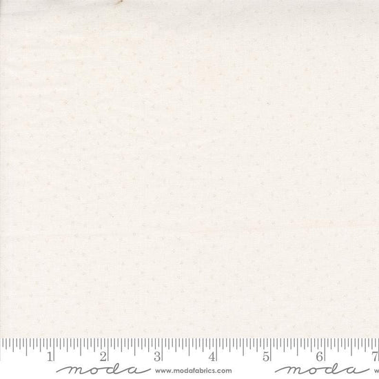 Image of the Itty Bitty Background Gatherings Tiny White Wh quilting cotton fabric by Moda Fabrics. Features flowers on a white background. Cute Little Fabric Shop