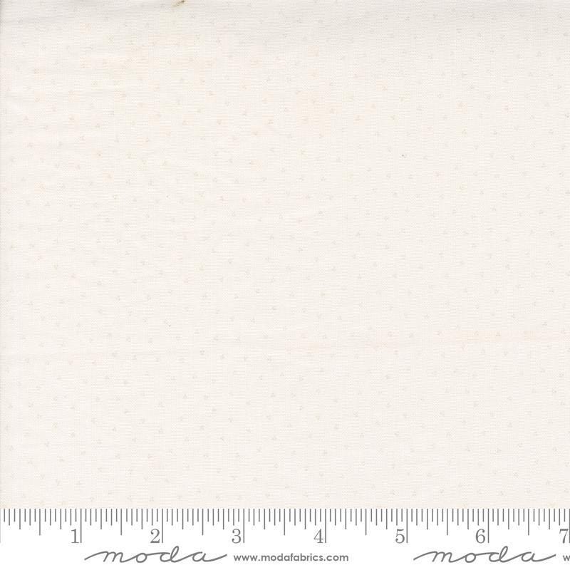Image of the Itty Bitty Background Gatherings Tiny White Wh quilting cotton fabric by Moda Fabrics. Features flowers on a white background. Cute Little Fabric Shop