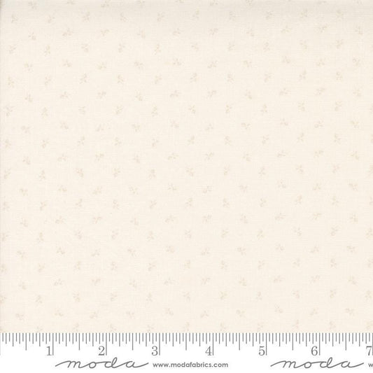 Image of the Itty Bitty Background Gatherings Tiny Porcelain quilting cotton fabric by Moda Fabrics. Features flowers on a white background. Cute Little Fabric Shop