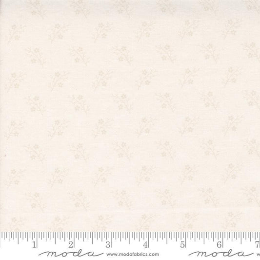 Image of the Itty Bitty Background Gatherings Branches Off White quilting cotton fabric by Moda Fabrics. Features vines on a white background. Cute Little Fabric Shop