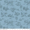 Countryside Scenery C14532 Blue - Riley Blake Designs - Landscape Scenes Trees Barns Tone-on-Tone - Quilting Cotton Fabric