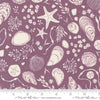 Image of the Seaglass Summer Tide Pool Beach Plum quilting cotton fabric by Moda Fabrics. Features damask on a purple background. Cute Little Fabric Shop