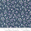 Image of the Seaglass Summer Pebble Indigo Sea quilting cotton fabric by Moda Fabrics. Features shapes on a navy blue background. Cute Little Fabric Shop