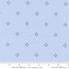 Image of the Seaglass Summer Cross Dappled Blue quilting cotton fabric by Moda Fabrics. Features crosses on a blue background. Cute Little Fabric Shop