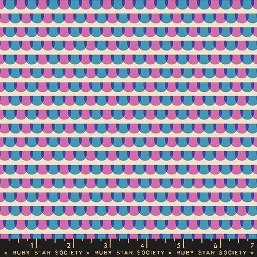Image of the Animal Animal Tiles Vintage Blue quilting cotton fabric by Ruby Star Society for Moda Fabrics. Features tiles on a blue background. Cute Little Fabric Shop