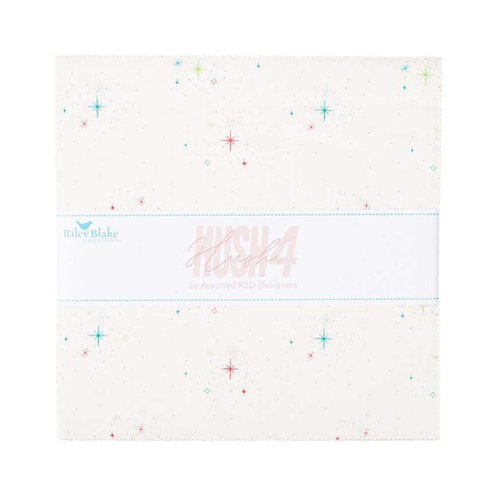 Image of the Hush Hush 4 10 inch Stacker by Riley Blake Designs. Features low volume fabrics. 
Cute Little Fabric Shop