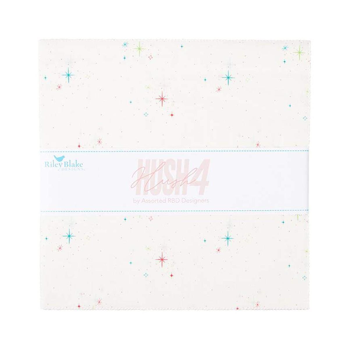 Image of the Hush Hush 4 10 inch Stacker by Riley Blake Designs. Features low volume fabrics. 
Cute Little Fabric Shop