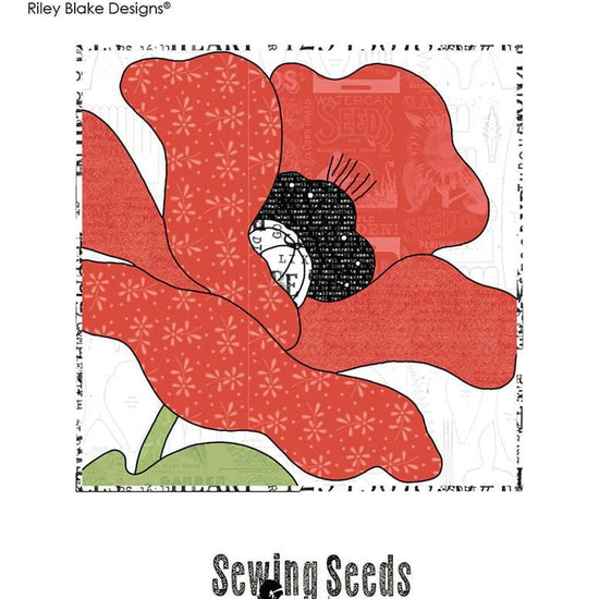 Image of the Poppy Pillow Pattern by J. Wecker Frisch for Riley Blake Designs. Features a flower on a quilt. 
Cute Little Fabric Shop