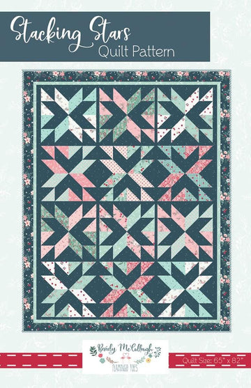 Image of the Stacking Stars quilt pattern by Beverly McCullough for Riley Blake Designs. Features stars on a quilt. 
Cute Little Fabric Shop