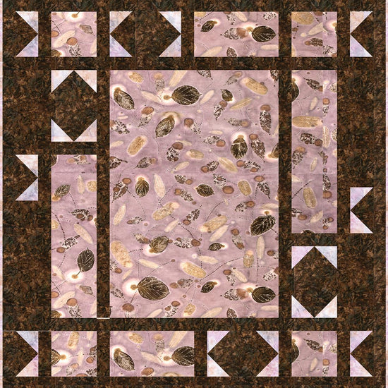 Image of the Expressions Batiks Express Yourself! Botanicals Starlight Quilt Kit Wistful Mauve by Riley Blake Designs. Features a batik quilt. 
Cute Little Fabric Shop