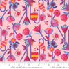 Image of the Flower Patches Flowers Bubblegum quilting cotton fabric by Amarilys Henderson for Moda Fabrics. Features flowers on a pink background. Cute Little Fabric Shop