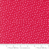 Image of the Flower Patches Dots Ruby quilting cotton fabric by Amarilys Henderson for Moda Fabrics. Features flowers on a red background. Cute Little Fabric Shop