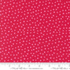 Image of the Flower Patches Dots Ruby quilting cotton fabric by Amarilys Henderson for Moda Fabrics. Features flowers on a red background. Cute Little Fabric Shop