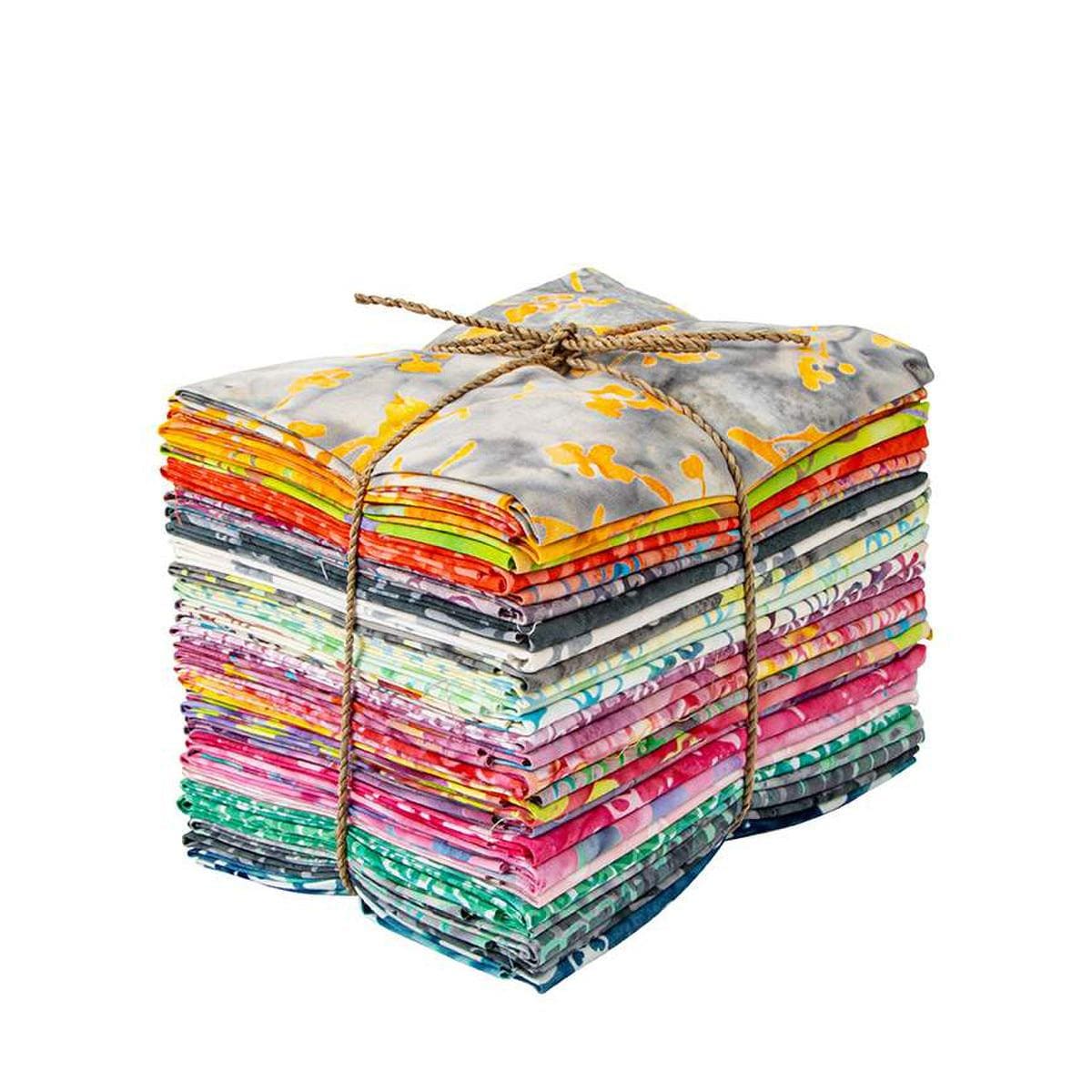 Image of the Expressions Batiks Sassy and Tweet Fat Quarter Bundle by Riley Blake Designs. Features cool colors in a bundle. 
Cute Little Fabric Shop