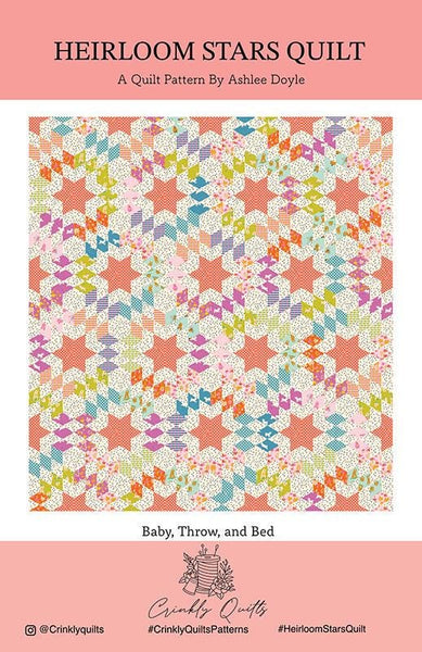 Image of the Heirloom Stars quilt pattern by Crinkly Quilts by Moda Fabrics. Features a geometric star.
Cute Little Fabric Shop