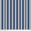 Image of the Freedom Garden Stripes Blue quilting cotton fabric by My Mind's Eye for Riley Blake Designs. Features stripes on a blue background. Cute Little Fabric Shop