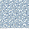 Image of the Freedom Garden Ditsy Floral Sky quilting cotton fabric by My Mind's Eye for Riley Blake Designs. Features flowers on a blue background. Cute Little Fabric Shop