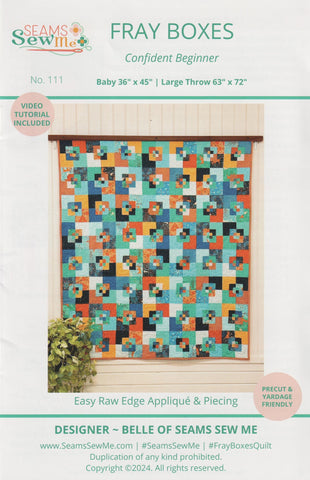 Fray Boxes Quilt PATTERN SSM-111 by Seams Sew Me - Moda Fabrics - INSTRUCTIONS Only - Two Sizes - Fat Eighth Friendly