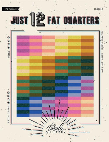 Image of the Just 12 Fat Quarters quilt pattern by Moda Fabrics. Features rectangles on a quilt. 
Cute Little Fabric Shop