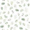 Image of the Hunny Bunny Sprigs Green quilting cotton fabric by Morris Creative Group by QT Fabrics. Features sprigs on a white background. Cute Little Fabric Shop