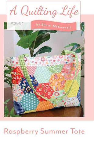 Image of the Raspberry Summer Tote quilt pattern by Sherri McConnell for Moda Fabrics. Features a zippered tote bag.
Cute Little Fabric Shop