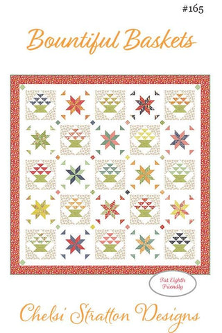 Image of the Bountiful Baskets quilt pattern Chelsi Stratton Designs for Moda Fabrics. Features star blocks on a square quilt.
Cute Little Fabric Shop