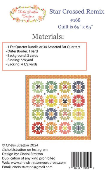 Image of the Star Crossed Remix quilt pattern Chelsi Stratton Designs for Moda Fabrics. Features star blocks.
Cute Little Fabric Shop