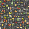 Image of the That's the Spirit Cocktails & Recipes Smoke quilting cotton fabric by Morris Creative Group for QT Fabrics. Features drinks on a gray background. Cute Little Fabric Shop