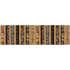 Image of the Brewmaster Beer Decorative Stripe Multi quilting cotton by QT Fabrics. Features stripes on a black background. Cute Little Fabric Shop
