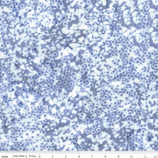 Image of the Expressions Batiks Lets Play Ball! Powdered Pearl quilting cotton batik fabric by Riley Blake Designs. Features textured dots on a blue background.
Cute Little Fabric Shop