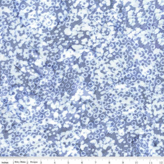 Image of the Expressions Batiks Lets Play Ball! Powdered Pearl quilting cotton batik fabric by Riley Blake Designs. Features textured dots on a blue background.
Cute Little Fabric Shop