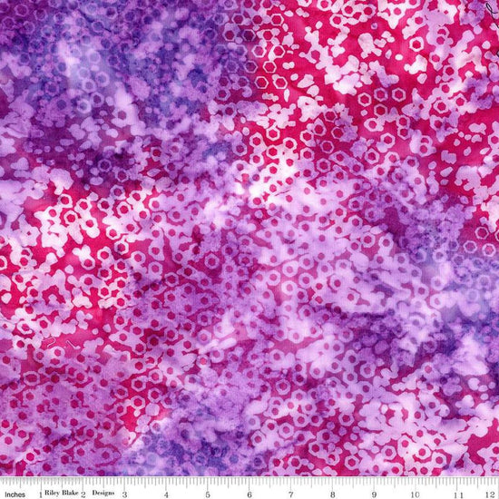 Image of the Expressions Batiks Lets Play Ball! Lollipop quilting cotton batik fabric by Riley Blake Designs. Features textured dots on a purple background.
Cute Little Fabric Shop