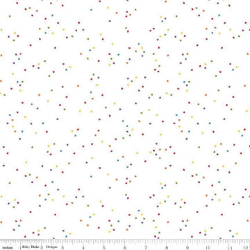 DEAL Blossom on White Rainbow - Riley Blake Designs - Quilting Cotton Fabric