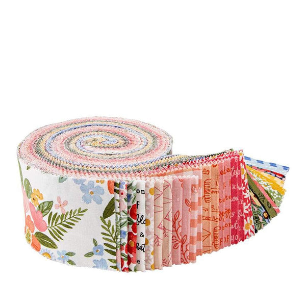 Image of the Floral Charms rolie polie by Kelsey Carlson for Riley Blake Designs. Features floral fabrics. 
Cute Little Fabric Shop