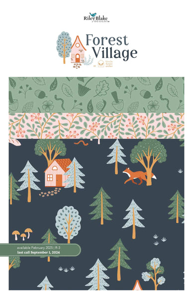Image of the Forest Village Storyboard by Little Forest Atelier for Riley Blake Designs. Features forest themed fabrics. 
Cute Little Fabric Shop
