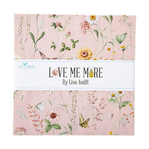 Image of the Love Me More 10 inch Stacker by Lisa Audit for Riley Blake Designs. Features floral fabrics. 
Cute Little Fabric Shop