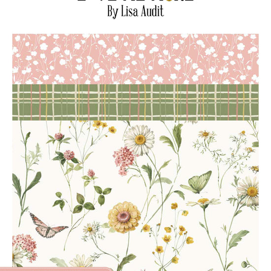 Image of the Love Me More storyboard by Lisa Audit for Riley Blake Designs. Features floral fabrics. 
Cute Little Fabric Shop