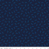 Image of the FFA Forever Blue 2 Logo Toss Navy quilting cotton fabric by Riley Blake Designs. Features text on a navy blue background. Official Licensed Product. Cute Little Fabric Shop