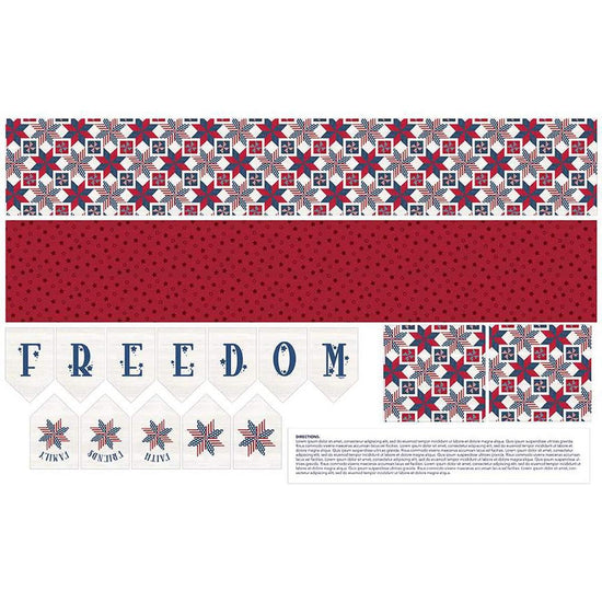 Image of the Mantel Runner of the Month & More Home Decor Panel July by Tara Reed for Riley Blake Designs. Features a patriotic themed fabric.
Cute Little Fabric Shop